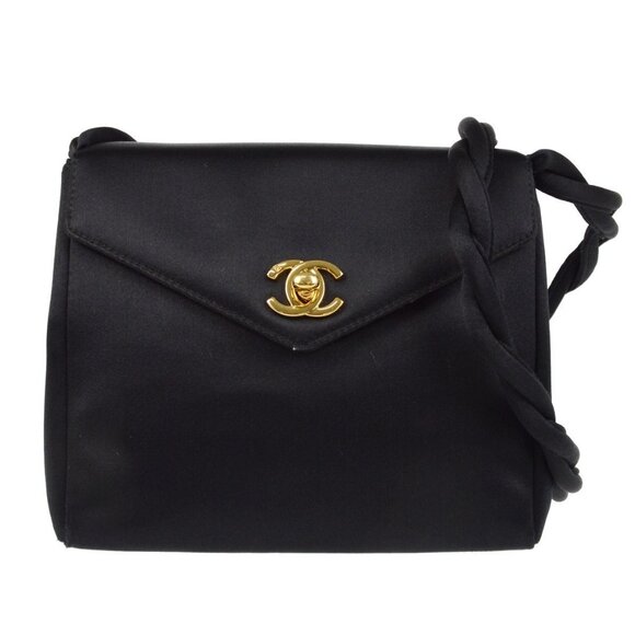 Chanel Black Satin Braided Strap Shoulder Bag XX40663 - Picture 1 of 7